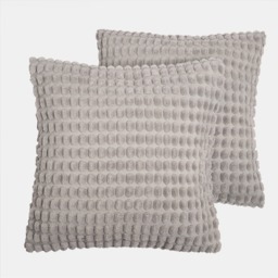 OHS 2 Pack Bobble Textured Cushion Covers, 45 x 45cm - Grey - thumbnail 5
