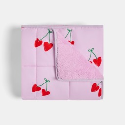 OHS Kids Heart Cherries Print Weighted Blanket, Pink - 3kg - thumbnail 2