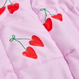 OHS Kids Heart Cherries Print Weighted Blanket, Pink - 3kg - thumbnail 3