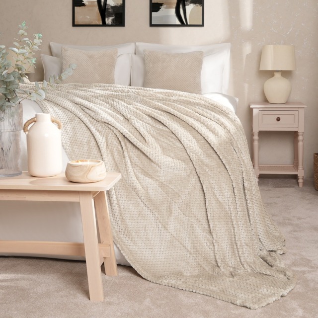 Luxury Waffle Mink Single Throw - Mink - image 1