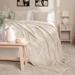 Luxury Waffle Mink Single Throw - Mink - thumbnail 1