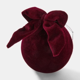 OHS 4 Pack Bauble with Bow - Burgundy - thumbnail 4