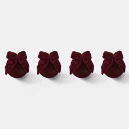 OHS 4 Pack Bauble with Bow - Burgundy - thumbnail 3
