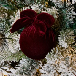 OHS 4 Pack Bauble with Bow - Burgundy - thumbnail 2