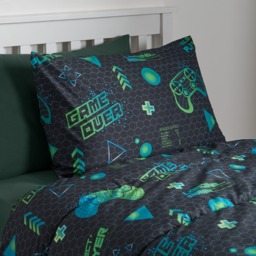 OHS Gaming Coverless 10.5 Tog Duvet & Pillowcase, Black - Double - thumbnail 3