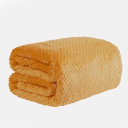 OHS Waffle Mink Throw Single, Mustard Ochre Yellow - 125 x 150cm - thumbnail 2