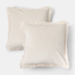 OHS Fringe Edge Cushion Covers, Natural - 45 x 45cm - thumbnail 2