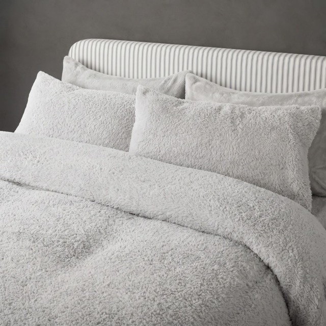 OHS Teddy Fleece Pillowcases - Silver - image 1