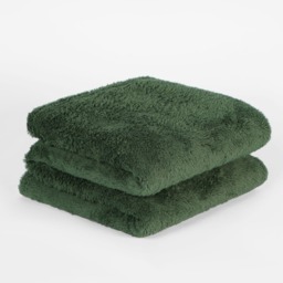 OHS Teddy Fleece Throw, Forest Green - 125 x 150cm - thumbnail 3