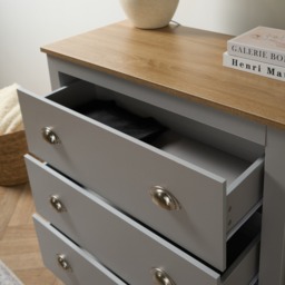 OHS Chicago 3 Drawer Bedside Table - Grey - thumbnail 3