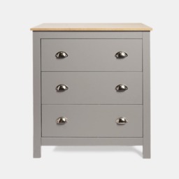 OHS Chicago 3 Drawer Bedside Table - Grey - thumbnail 4