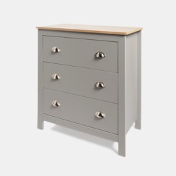 OHS Chicago 3 Drawer Bedside Table - Grey - thumbnail 5