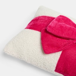 OHS Bow Wrapped Cushion - Hot Pink/Cream - thumbnail 5