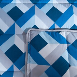 OHS Abstract Coverless 10.5 Tog Duvet & Pillowcases, Navy - Double - thumbnail 4