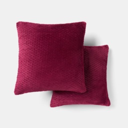 OHS 4 Pack Waffle Fleece Cushion Cover - Burgundy - thumbnail 4