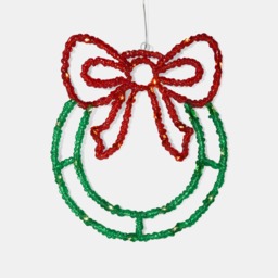 OHS LED Bow Wreath - Green/Red - thumbnail 3