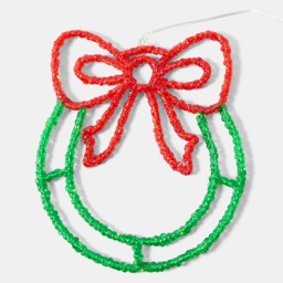 OHS LED Bow Wreath - Green/Red - thumbnail 4