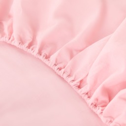 OHS Plain Cotton Deep Fitted Sheet, Blush - Double - thumbnail 3