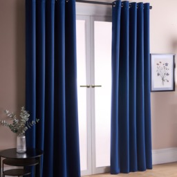 OHS Eyelet Blackout Curtains, Navy - 66 x 54'' - thumbnail 2