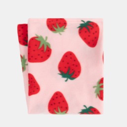 OHS Strawberry Print Fleece Throw - Pink - thumbnail 5
