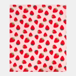 OHS Strawberry Print Fleece Throw - Pink - thumbnail 4