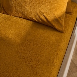OHS Teddy Fleece Fitted Sheets, Ochre - Single