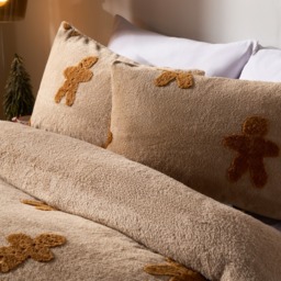 OHS Tufted Gingerbread Man Teddy Duvet Cover Set, Natural - Single - thumbnail 2