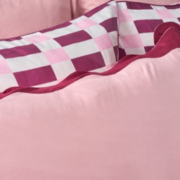 OHS Scallop Edge Duvet Cover Set, Blush/Burgundy - Single - thumbnail 2