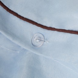 OHS Piped Edge Duvet Cover Set, Blue/Brown - Double - thumbnail 4