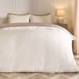 OHS Plain Reversible Duvet Set, Mink/Ivory -  King - thumbnail 2