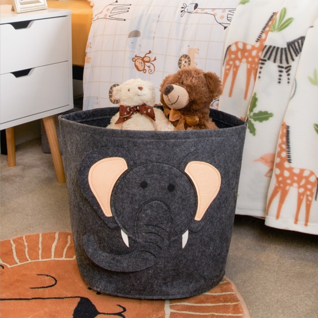 OHS Elephant Felt Storage Basket - Charcoal - image 1