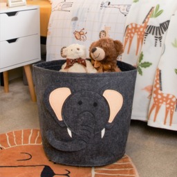 OHS Elephant Felt Storage Basket - Charcoal - thumbnail 1