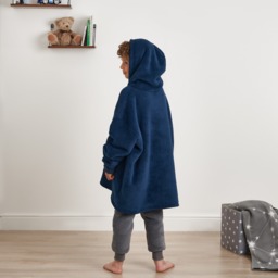 OHS Sherpa Hoodie Blanket, Kids - Navy - thumbnail 3