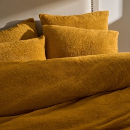 OHS Teddy Fleece Duvet Cover Set, Ochre - Single - thumbnail 2