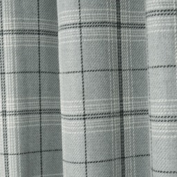 "OHS Woven Texture Check Print Eyelet Curtains, Grey - 90 x 90""" - thumbnail 5