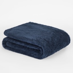 OHS Teddy Fleece Throw, Navy - 200 x 240cm - thumbnail 3