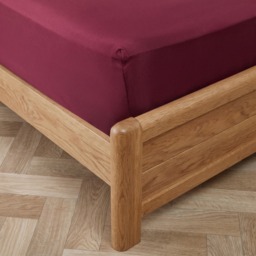 OHS Plain Dyed Fitted Sheet, Burgundy - Single - thumbnail 2