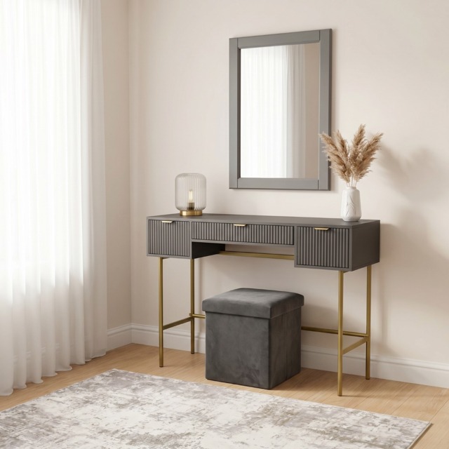 OHS Ribbed Dressing Table - Charcoal - image 1