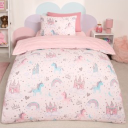 OHS Unicorn Kingdom Duvet Set, Pink - Single - thumbnail 2