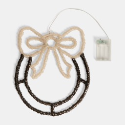 OHS LED Bow Wreath - Cream/Black - thumbnail 2