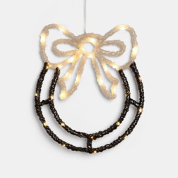 OHS LED Bow Wreath - Cream/Black - thumbnail 5