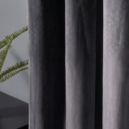 "OHS Thermal Velvet Curtains, Charcoal - 46 x 72""" - thumbnail 3