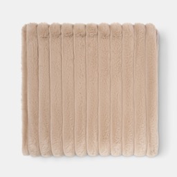 OHS Faux Fur Thick Ribbed Throw, Mink - 200 x 240cm - thumbnail 4