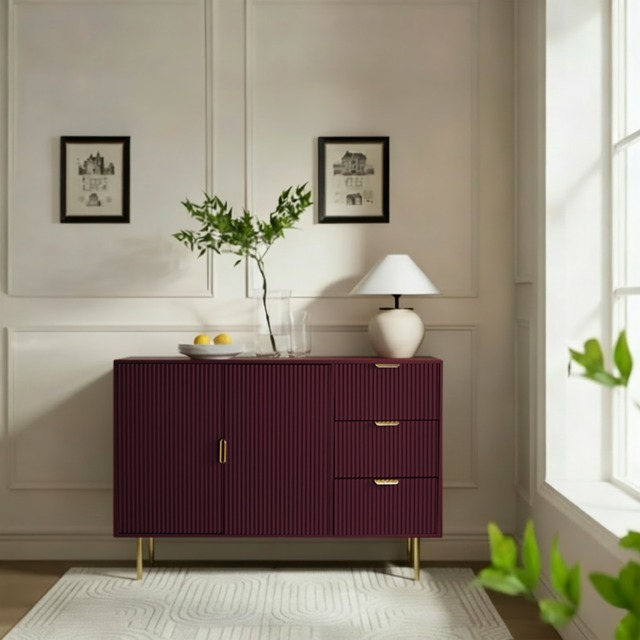 OHS Ribbed Sideboard - Dark Berry - image 1