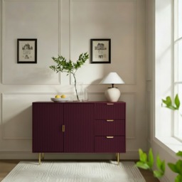 OHS Ribbed Sideboard - Dark Berry