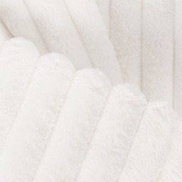 OHS Faux Fur Thick Ribbed Throw, White - 125 x 150cm - thumbnail 3