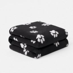 OHS Pet Paw Print Fleece Throw - Black - thumbnail 5