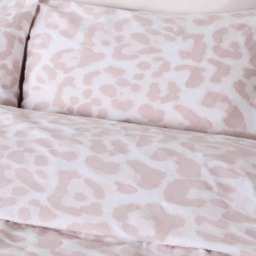 OHS Leopard Print Brushed Cotton Flannelette Duvet Cover Set, Natural - Double - thumbnail 2