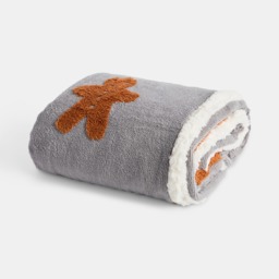 OHS Tufted Gingerbread Fleece Throw - Charcoal - thumbnail 3