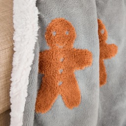 OHS Tufted Gingerbread Fleece Throw - Charcoal - thumbnail 2